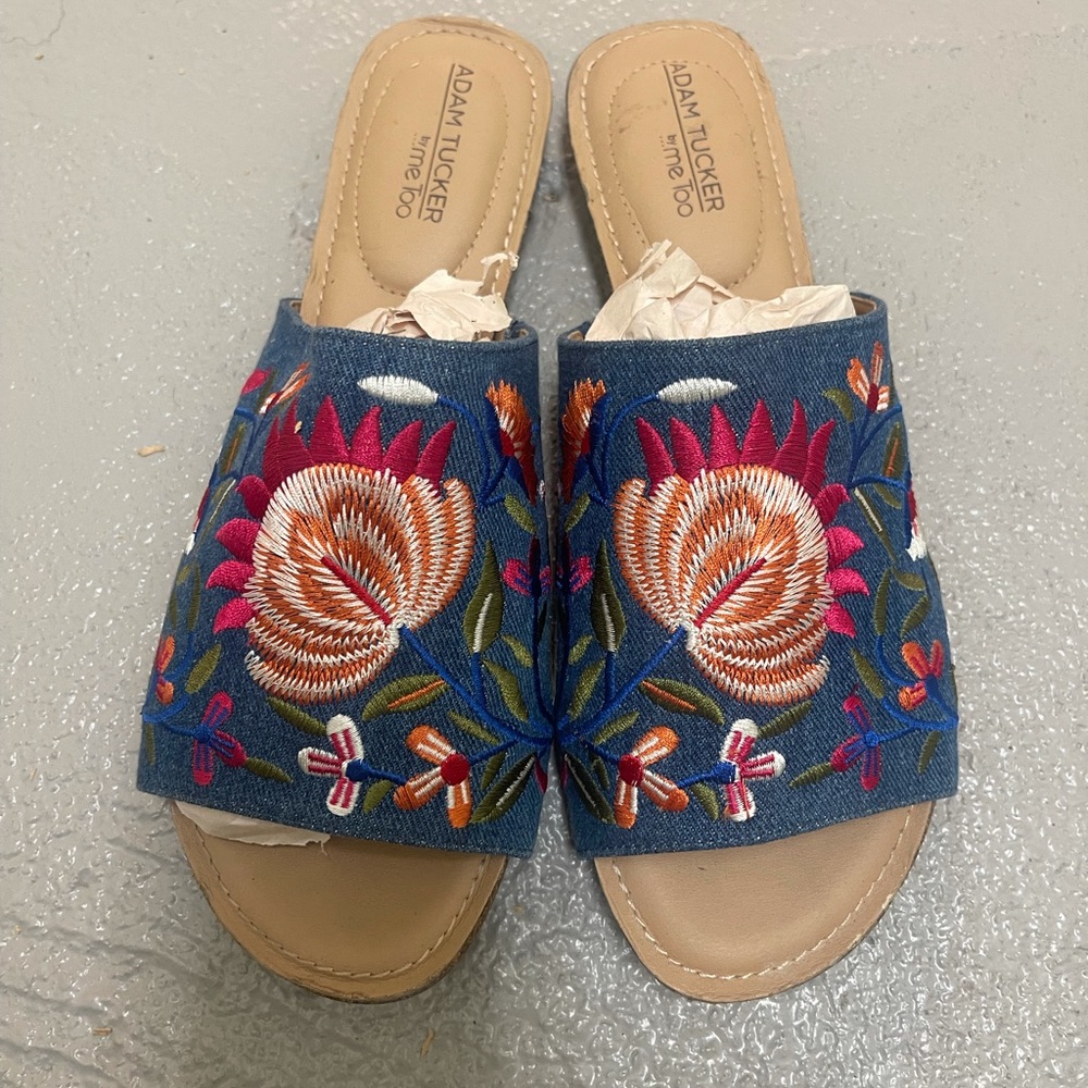 Floral Adam Tucker slippers size 10